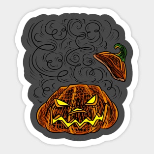 Heavily Shaded Halloween Jack O' Lantern Sticker